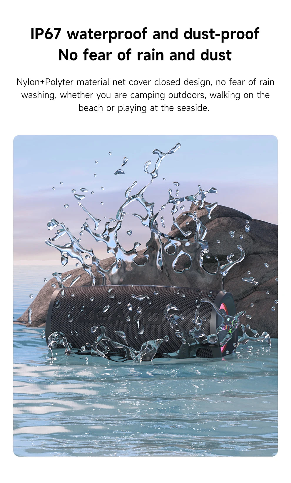 Bluetooth Speaker 40W Output Power Bluetooth Speaker with Excellent Bass Performace IPX6 Waterproof Camping Outdoor