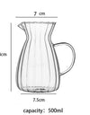 75-500ml Stripe Milk Jug Heat-resistant Glass Cup With Handle Coffee Milk Tea Separator Fair Cup Home Cafe Drinkware Gift