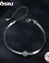 0.5CT Sparkling Moissanite 4MM Snake Chain Bracelet Women 925 Sterling Silver Lab Diamond moissanite