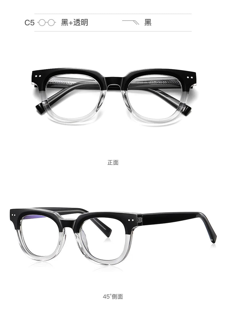 HONGMEI Men's glasses Square Classic Business Anti-Blue Light Reading Glasses Myopia Hyperopia Prescription Customized