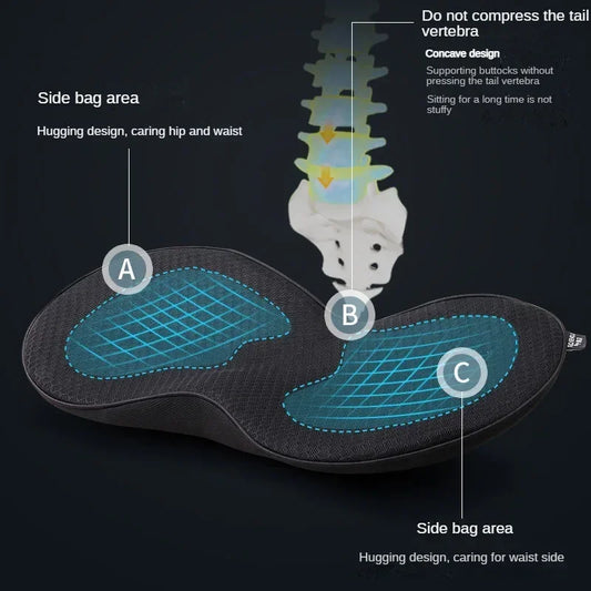 2 in 1 Memory Foam Car Seat Cushion with Lumbar Support