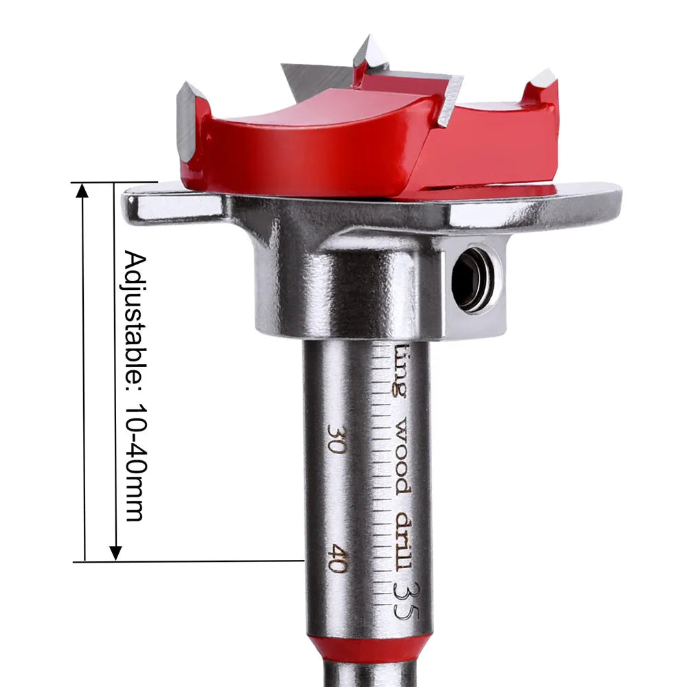 Forstner Drill Bit Diameter 35mm Carbide Hinge Hole Drill Bit Flat Wing Drill Hinge Reamer Adjustable Quickly Hole Puncher