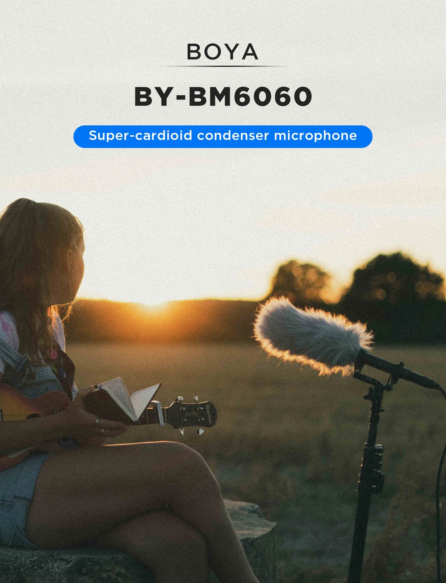BY-BM6060 XLR Microphone Super-Cardioid Shotgun Condenser Microphone for DSLR Camcorder Film Making TV Program Interview