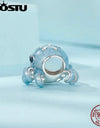 925 Sterling Silver Blue Octopus Charms Bead Drop Oil Ocean Animal Pendant