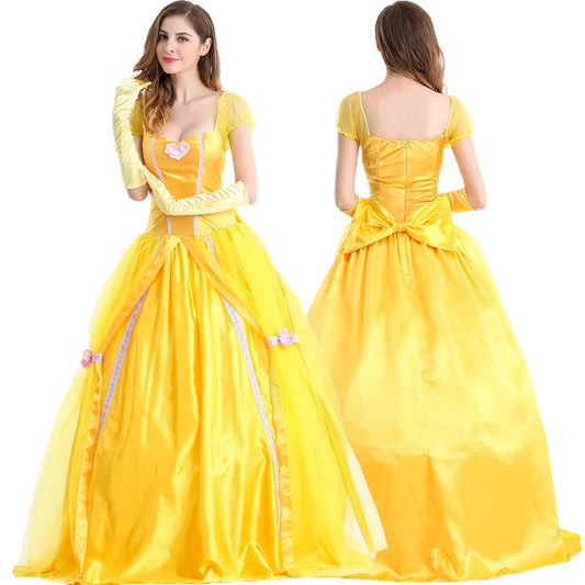 Halloween Costume Belle Princess Dress Beauty and The Beast Belle Snow Masquerade Costume