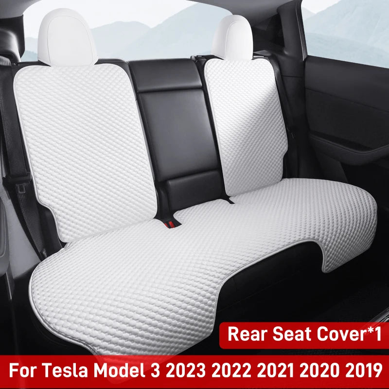 For Tesla Model 3/Highland 3 For 2020-2024 Model 3 Car Seat Cover 5-Seat Ice Silk Seat Cushion Summer Breathable Car Mat Pad