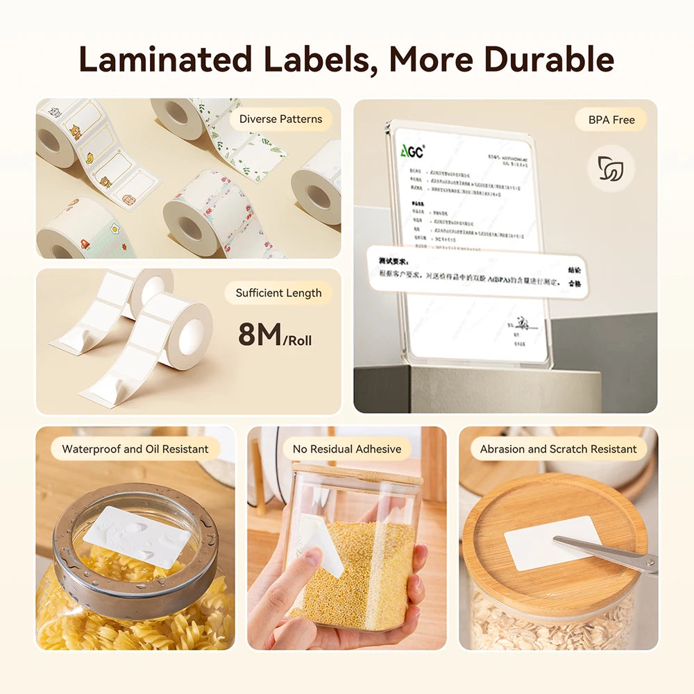 B1/B21 Jewelry Label Printer, Bluetooth Wireless Thermal Sticker Maker 20–50mm, Inkless Price Tag Label Machine for Necklace Ring Bracelet