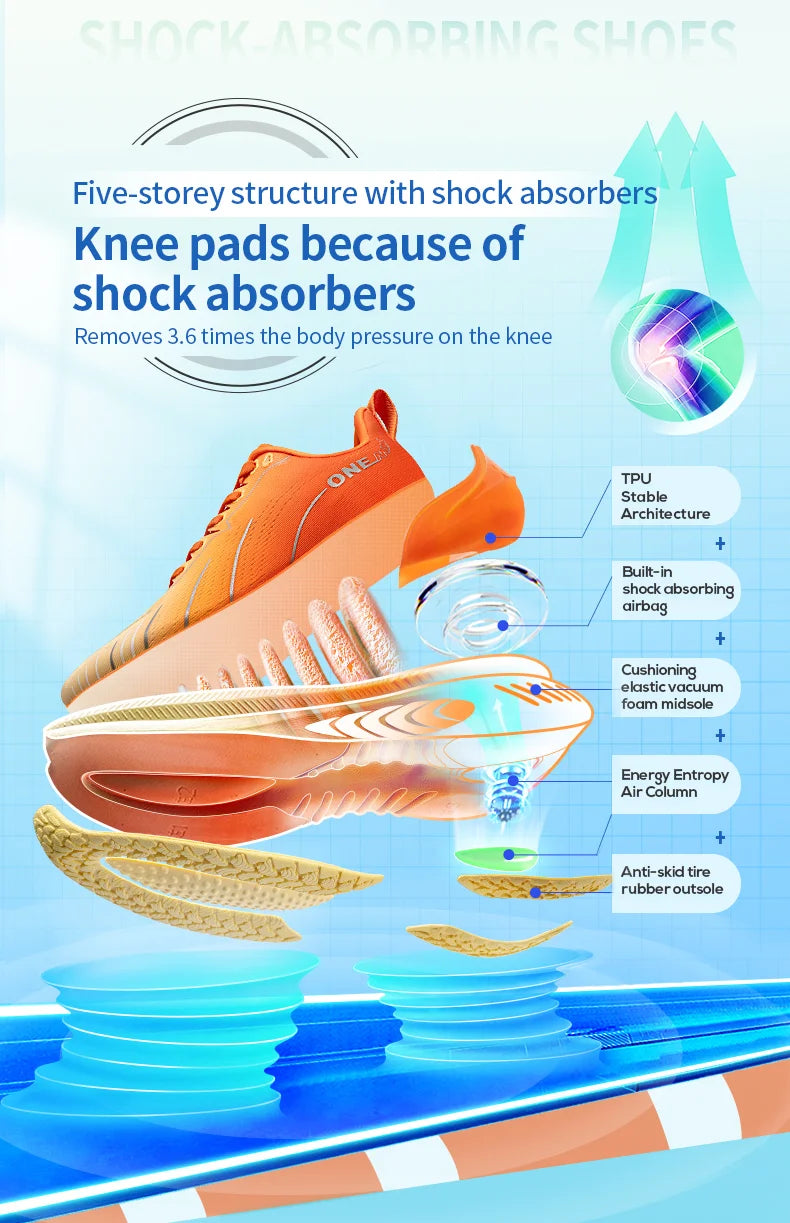 Cushioning Running Shoes For Men Suitable Heavy Runners Lace Up Sports Women Non-slip Outdoor Athletic Male Sneakers