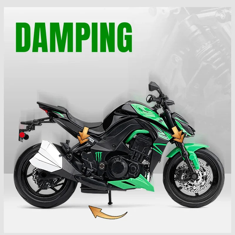 Diecast Kawasaki Ninja Z1000 Sports Motorcycle Model 1 to 12 Scale