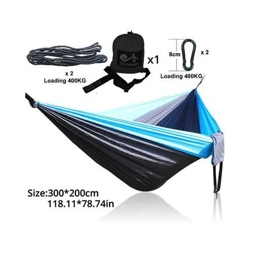 Portable Large Hammock 300x200cm Beach Hanging Bed for Camping Gear outdoor Swings Nylon Parachute Double Person Travel