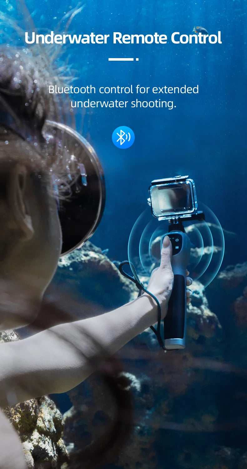 Underwater Bluetooth Selfie Stick with Wireless Remote for GoPro Hero 8 9 10 11 12