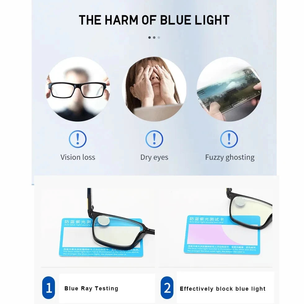 Retro Unisex Square Resin Anti-Blue Light Spring Hinge Reading Glasses, Men Women Blue Ray Blocking Hyperopia Glasses