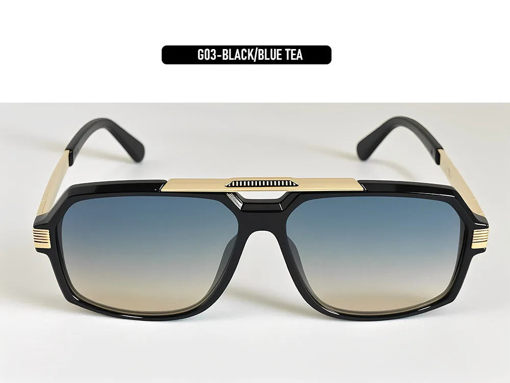Square Metal Frame Sunglasses With UV400 Protection