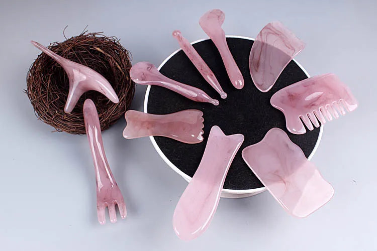 Resin Guasha Scraping Massage Scraper Face Neck Skin Massager Acupuncture Gua Sha Board Acupoint Face Eye Care SPA Massage Tool