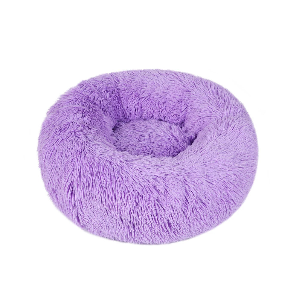 Plush Donut Dog Bed Washable Pet Cushion