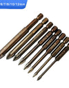 Cross Hex Tile Glass Drill Bits Set Titanium Coated Power Tools Accessories  for Glass Ceramic Concrete Hole Opener