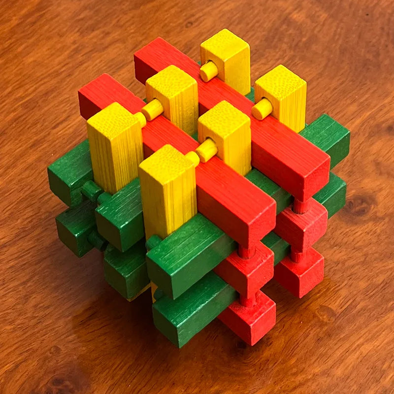 Wooden Kong Ming Lock Lu Ban Lock IQ Brain Teaser Puzzle Games  3D Puzzles for Adults Montessori Educational Toys