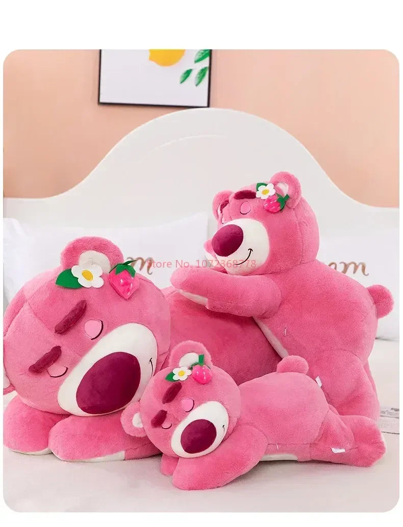 Disney Kawaii Toy Story Lotso Bear Strawberry Sofa Plush Pillow Stuffed Toys  Girls Friends Festivals Birthday Gift