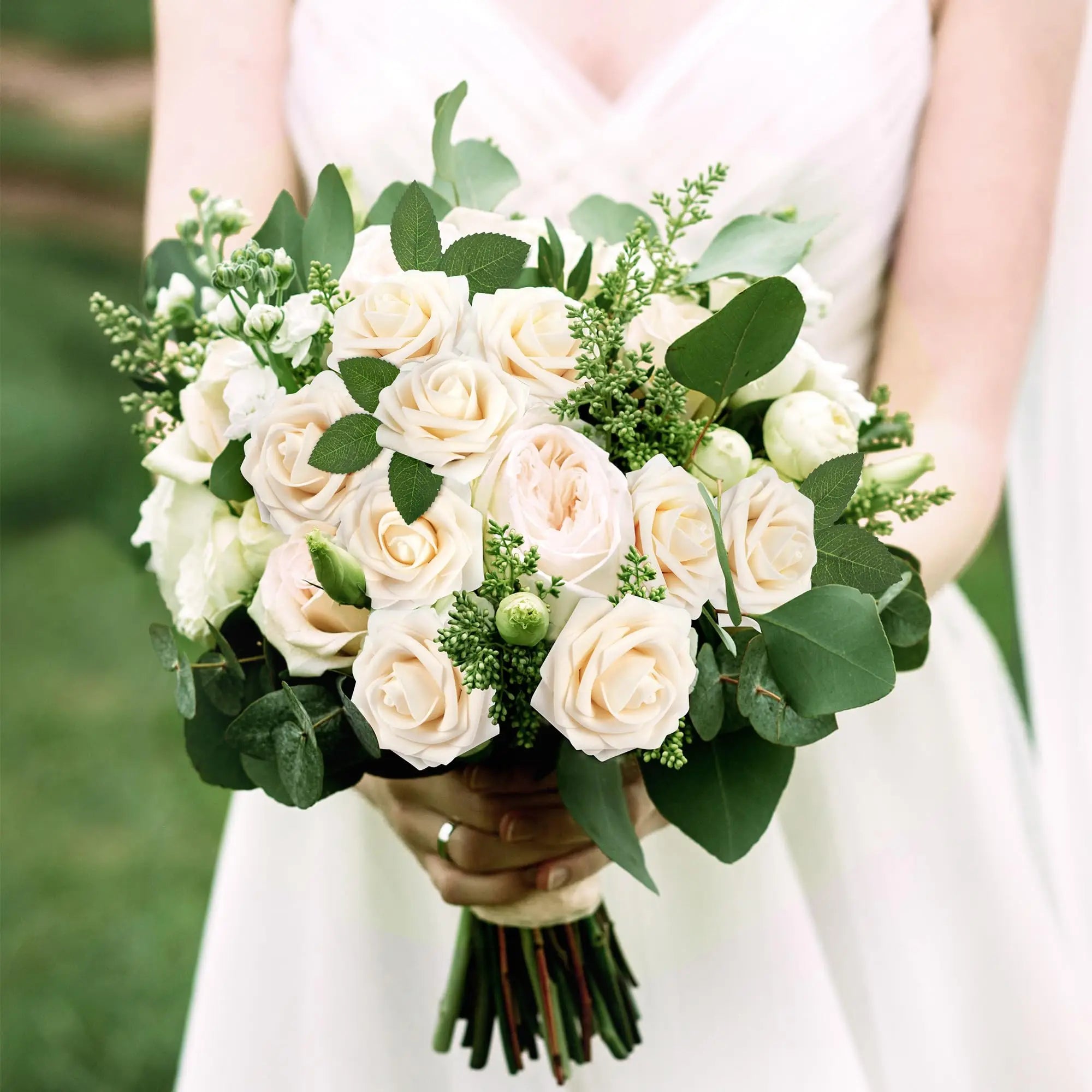 25pcs Artificial Flowers PE Foam Roses W/stem for DIY Wedding Bouquets Centerpieces Christmas Party Arrangement Home Decoration