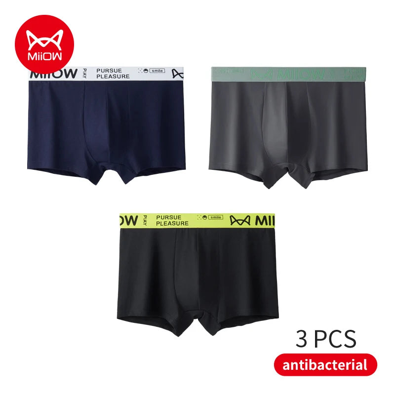 3Pcs Man Underwear Boxer Men Graphene Antibacterial Crotch Men's Boxershorts Underpants Boxers Shorts Trunks