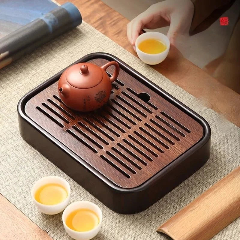 Tea Tray Household Small Dry Brewing And Draining Tea Set Office Tea Table Bamboo Tray Drainage Tea Tray Storage Tray