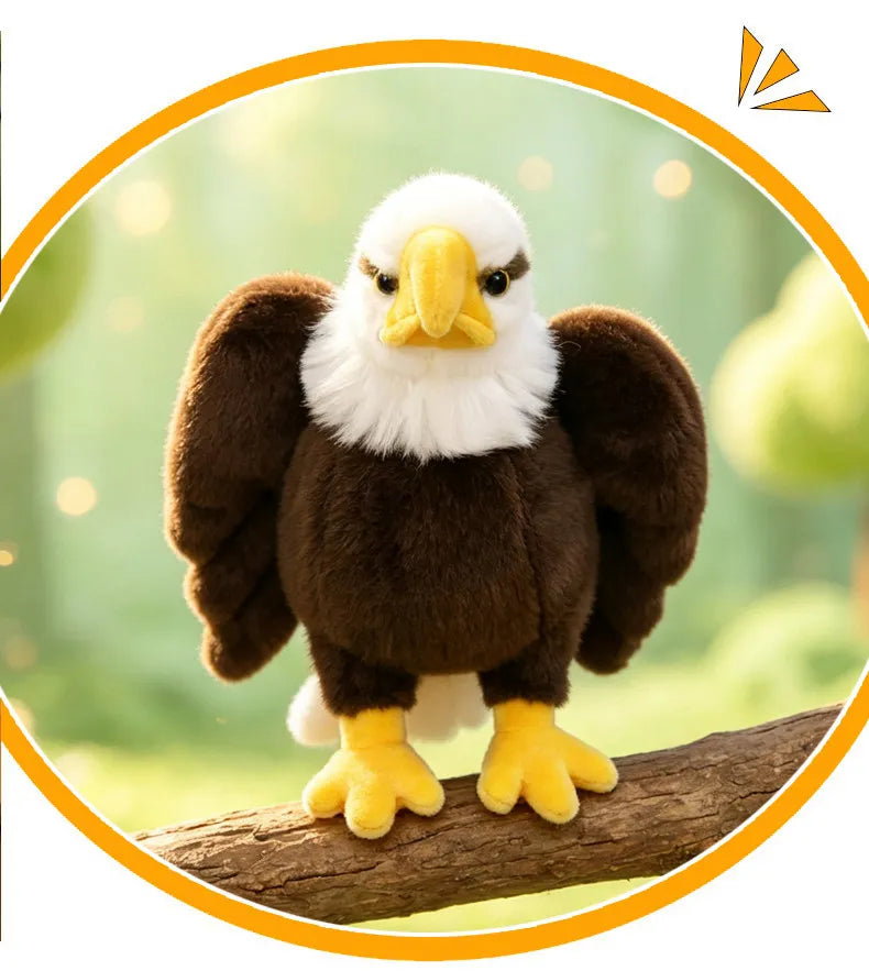 White Headed Eagle Plush Stuffed Animal Realistic Bird Model