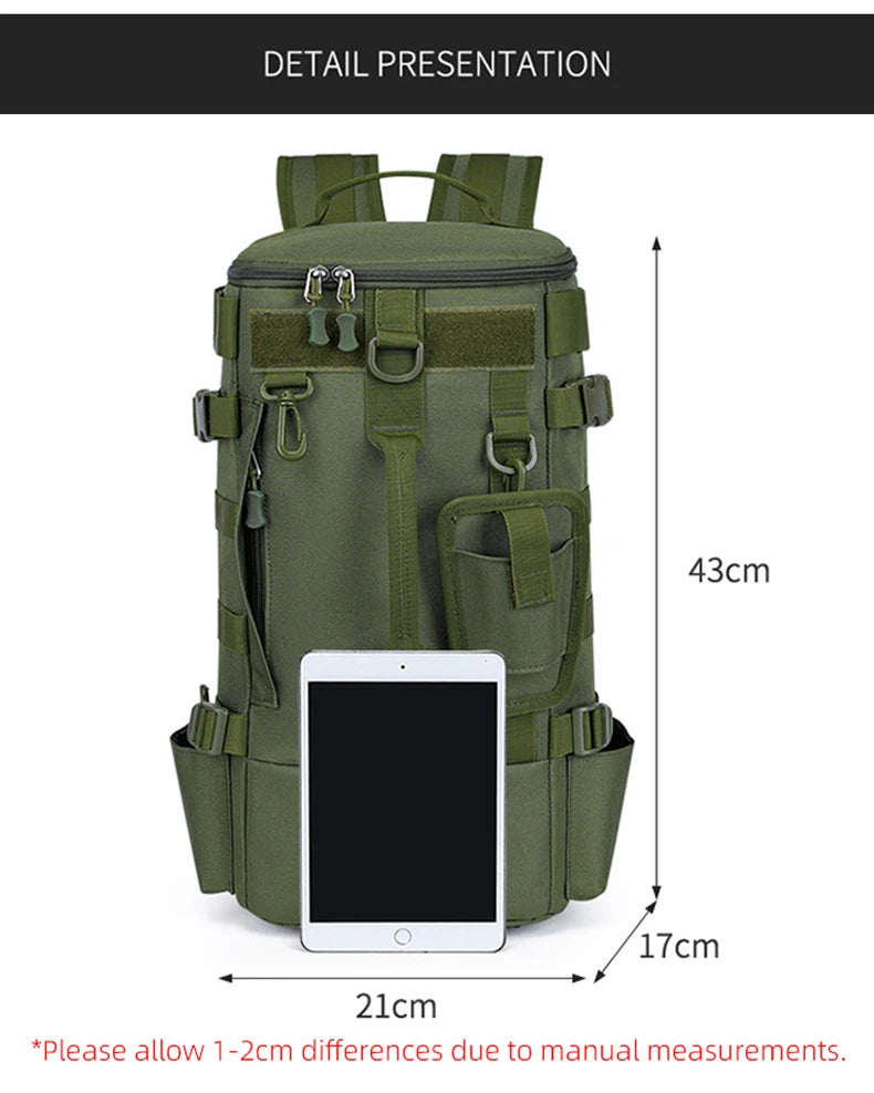 Large Capacity Fishing Gear Storage Backpack Fishing Bag Wet Dry Separation Splash-proof LUYA Bag Hiking Fishing Camping Packs