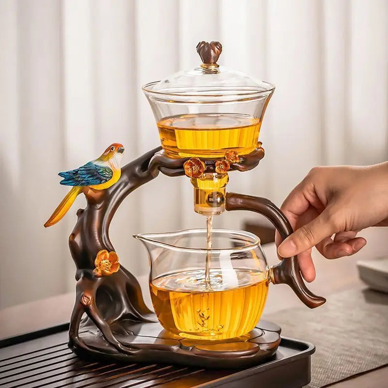 Glass Automatic Tea Set for Household Light Luxury High-end Teacup Magnetic Teapot Lazy Tea Maker