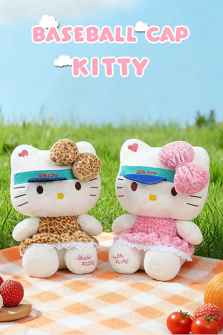 Sanrio 60cm Kawaii Print Hello Kitty Plush Toy Kt Cat Big Stuffed Doll Cartoon Cute Baby Kids Birthday Gift Room Decor