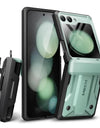 Dual Layer Rugged Protective Cover with Rotatable Belt Clip Screen Hinge Protection Case for Samsung Galaxy Z Flip 5