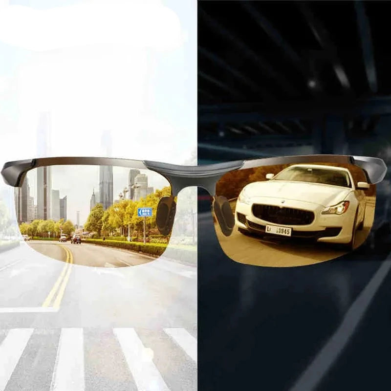 Photochromic Polarized Aluminum Magnesium Sunglasses for Men Night Vision