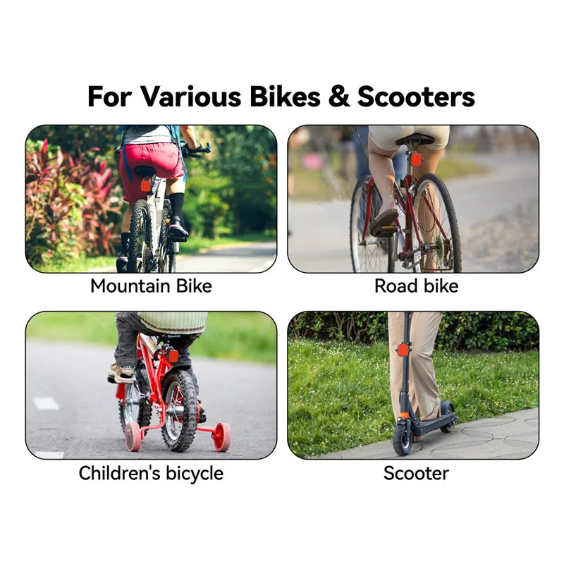 Bicycle Airtag Tracker Reflective Bracket Road Bike Hidden Locator Anti-theft Anti-lost Multi-function Bracket Warning Light