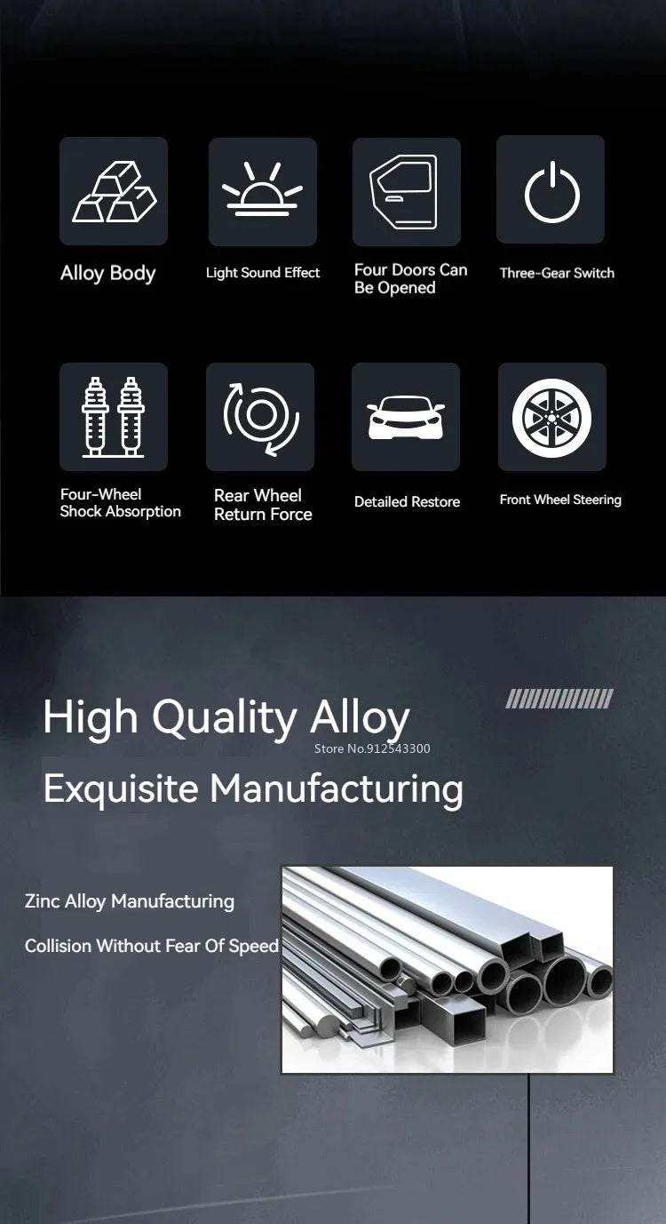1:32 500K 300SL Vintage Car Model Toy Shock Absorption Alloy Diecast Vehicle Models Sound Light Pull Back Collection Gifts
