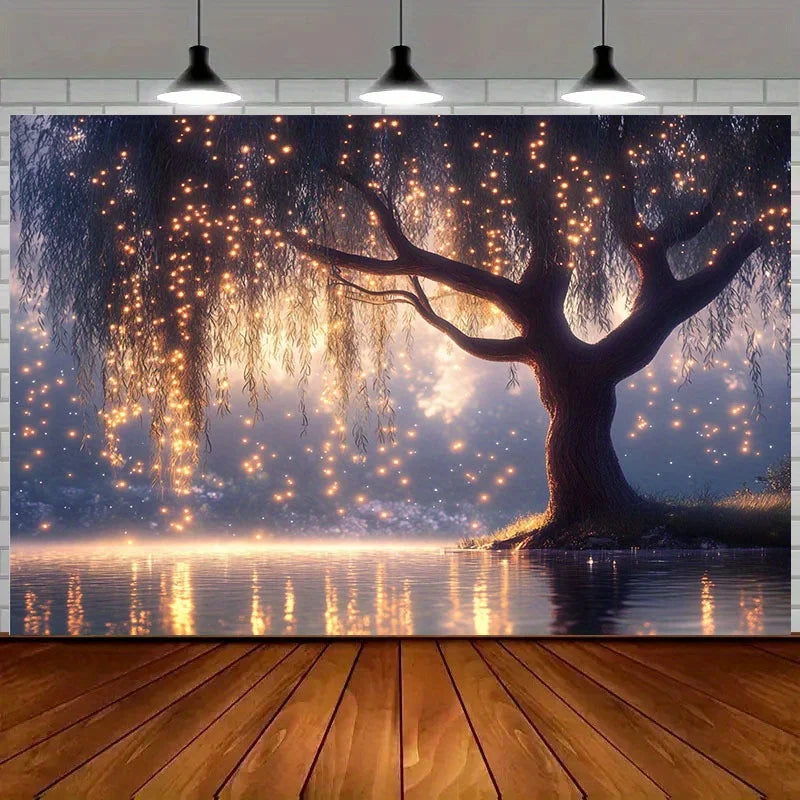 Enchanted Tree Tapestry Christmas, New Year, Wedding & Party Decorations Wall Hanging Backdrop Decorative Wall Hanging