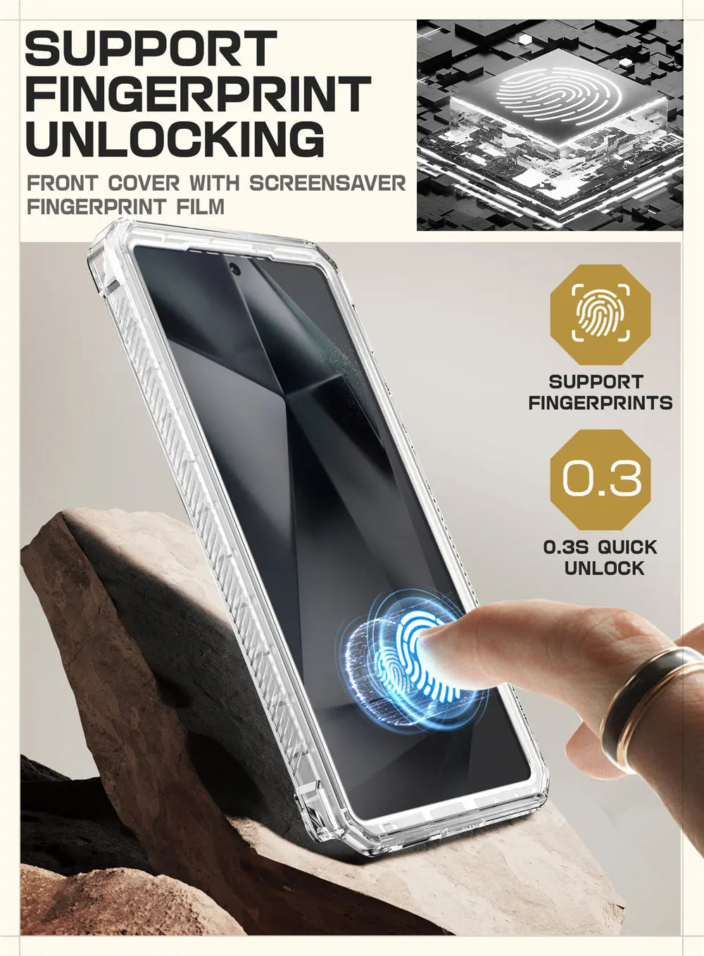 For Samsung Galaxy S25 Ultra Case UB Pro Full-Body Dual Layer Rugged Belt-Clip Phone Case with Built-in Screen Protector