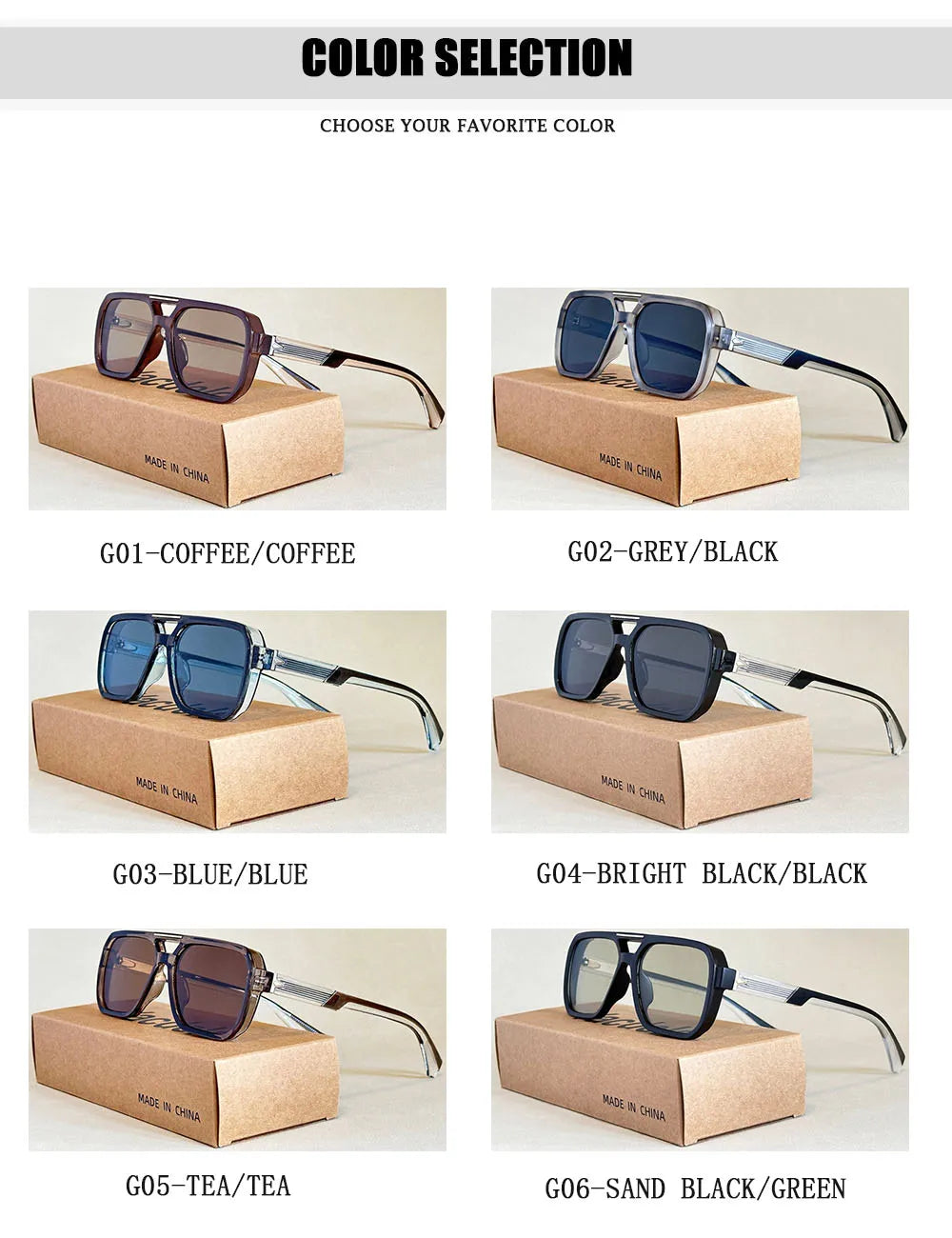 Square Frame Vintage Sunglasses With UV400 Protection