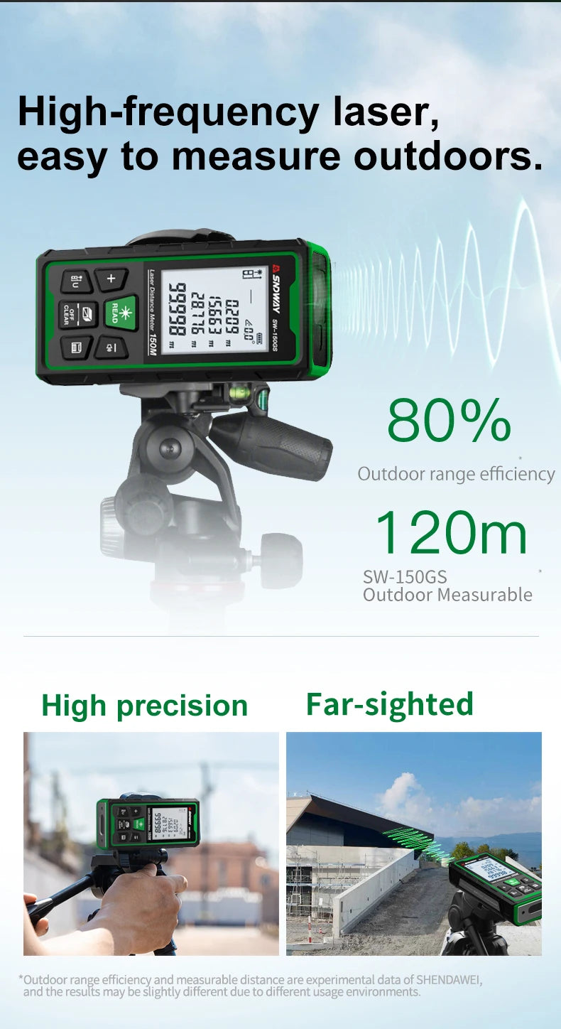 Green Laser Rangefinder 120m 150m Distance Meter Tape Rangefinder Measurement Digital Tape Tool