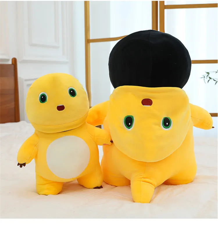 50cm Kawaii Plush Nai Long Stuffed Doll Black Face Baby Dragon Cute Smiling Funny Mask Toy Kids Birthday Xmas Gift for Girls