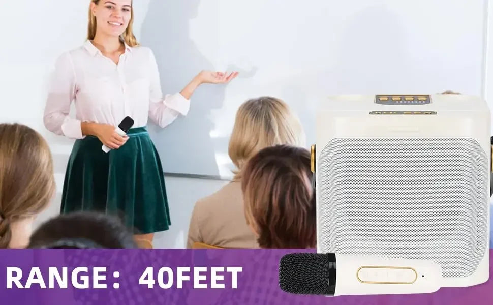 High Power Karaoke Bluetooth Speaker with Dual Microphone Boombox Portable 360 Stereo Surround Waterproof Wireless Subwoofer