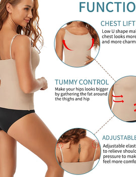Seamless Shapewear Top Women Tummy Control Smooth Body Shaper Camisole Summer Nude Black Tank Top Slim Belly Compression Vest