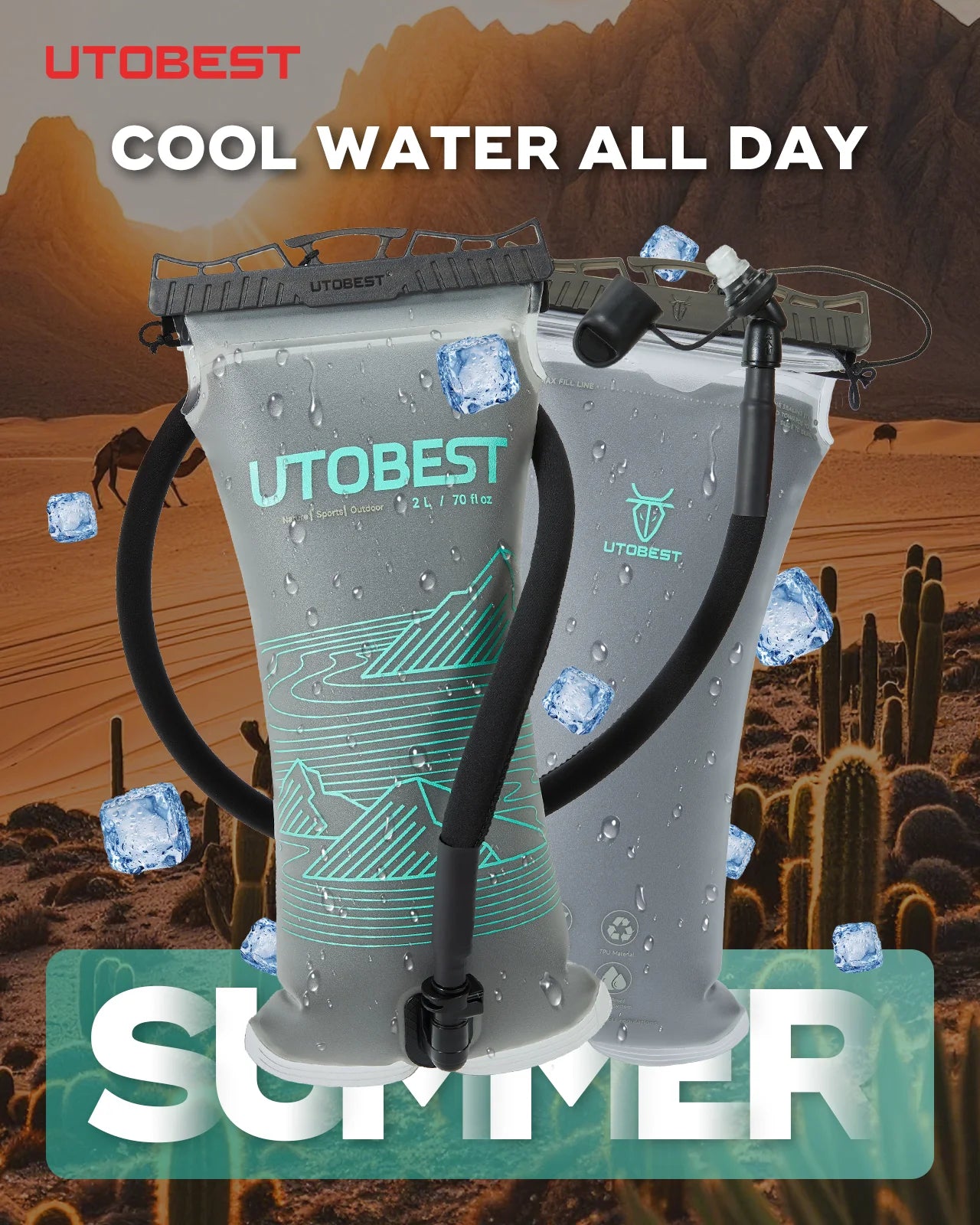 2L/3L Insulated Water Bladder Hydration Reservior Thermal Insulation Water Storage Bag