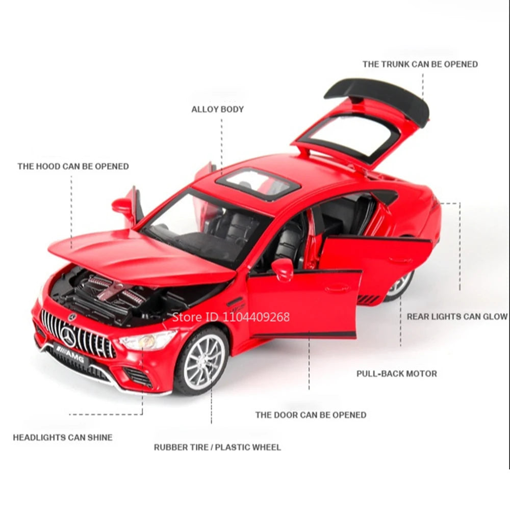 1:32 Scale 300SL GT63 V8 Sports Car Model Toy Metal Die-cast Sound Light Pull Back Vehicles Models Boys Hobby Ornaments Gifts