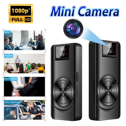 1080P Mini Camera Remote Control 180 Degrees Wide Angle Motion Dection Body Camera with Rotating Back Clip Support 256G