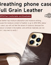 Original Leather for Magsafe Case for iPhone 14 Pro 14Pro Magnetic Cover with Tempered Glass Screen Protector