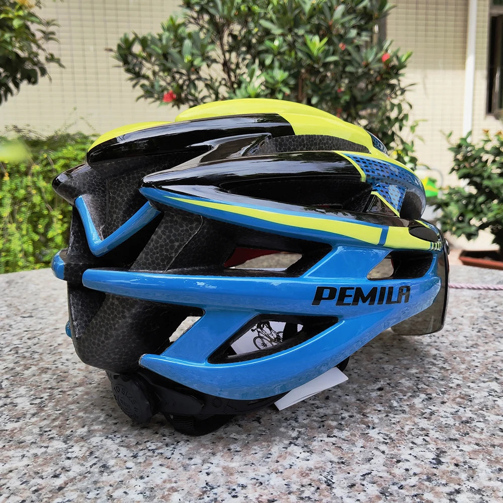 Cycling Helmet With Protective Goggles For Road And Mountain Bike