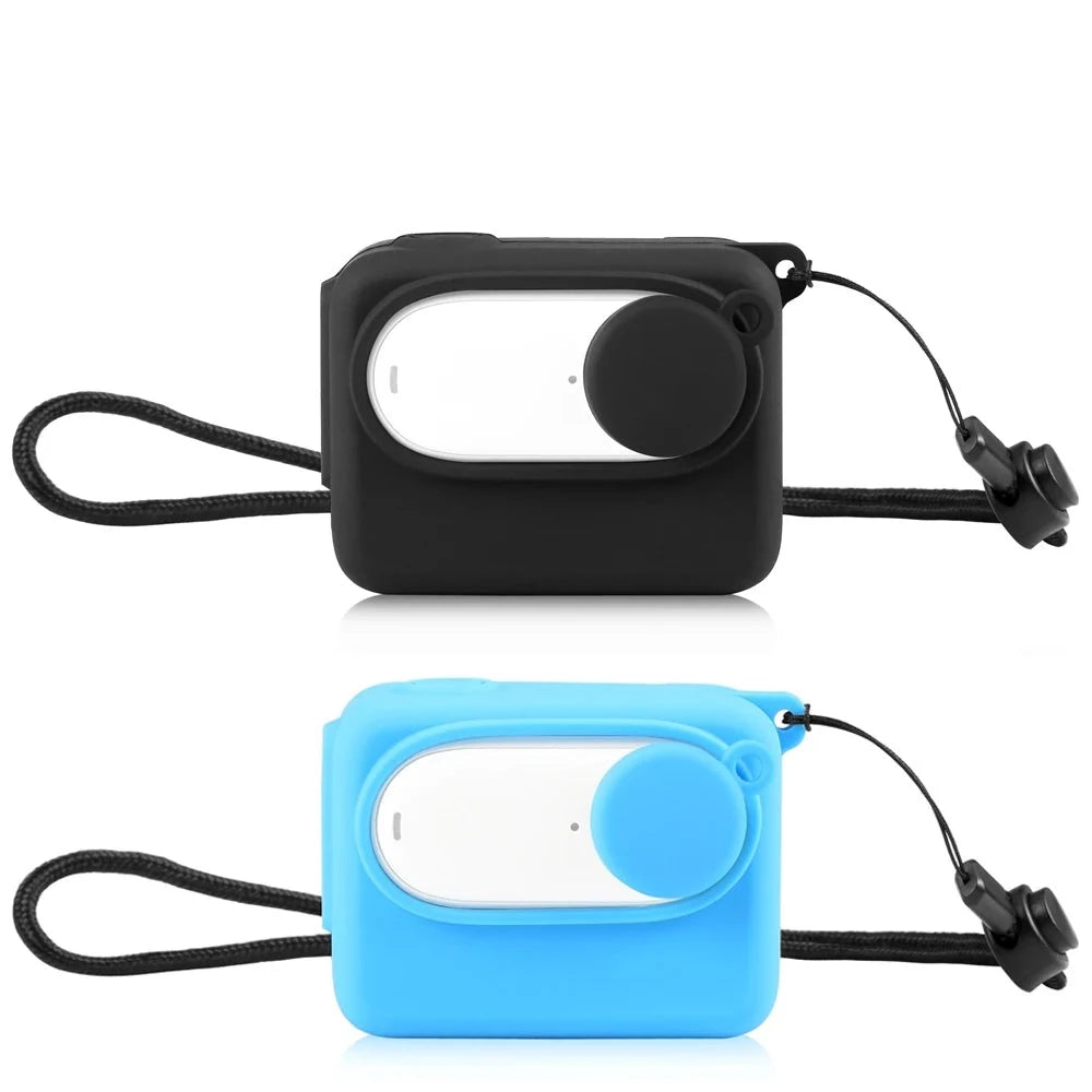 for Insta360 GO 3 Camera Charging Case Silicone Case with Lens Cap & Strap