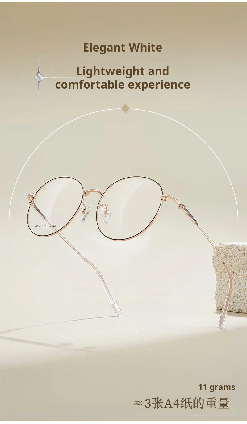 Retro Round Lightweight Alloy Eyeglasses Frames