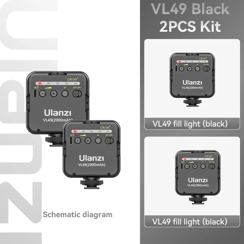 Mini Vlog LED Fill Light 6W 5500K Rechargeable 2000mAh Dimmable Phone Video Lighting