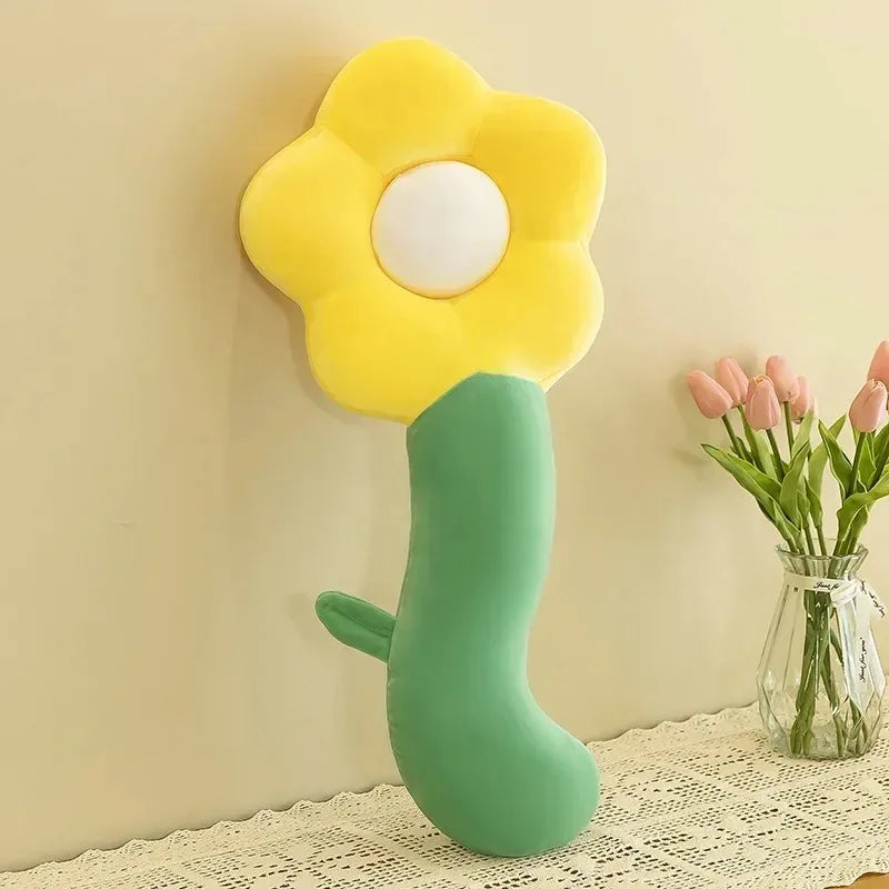 Long Sunflower Plush Body Pillow Cute Large Flower Stuffed Cushion Sofa Decorative Stuffed Body PillowBed Sleeping Back Cushion