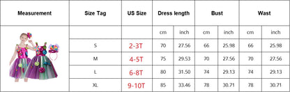 Purim Festival Lollipop Costume Girls Fairy Dress Fancy Carnival Birthday Fantasy Children Candy Rainbow Vestido Dress for Girls